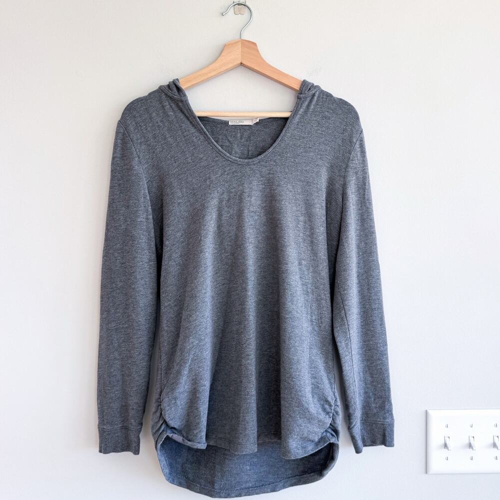 Barefoot Dreams Malibu Collection Long Sleeve Hooded Sweatshirt Gray M